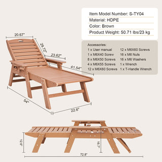 Sedia Sdraio Regolabile Esterni Schienale 6 Posizioni Portabicchieri Regolabili Reclinabili-INTERIOR DREAM DESIGN