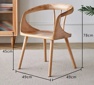 Sedia Soggiorno Cucina Casa Salotto Legno Marrone Chiaro Decorazione Casa Alta Qualità-INTERIOR DREAM DESIGN