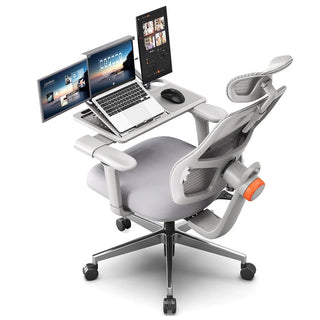 Sedia Ufficio Computer Vassoio Comoda Supporto Schienale Confortevole Poggiatesta-INTERIOR DREAM DESIGN