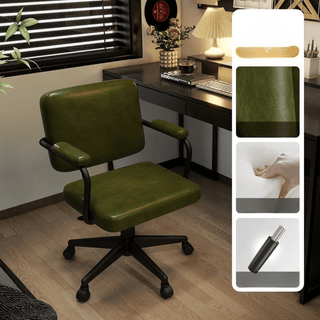 Sedia Ufficio Imbottitura Spugna Rivestimento Ecopelle Diversi Colori Acciaio-INTERIOR DREAM DESIGN