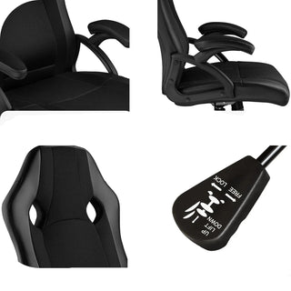 Sedia Ufficio Scrivania Regolabile Ruote Nero Comoda Ergonomica Imbottita Accessori Arredamento Casa - INTERIOR DREAM DESIGN