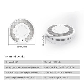Sensore Rilevatore Fumo Casa Allarme Sicurezza Applicazione Cellulare Elettrodomestici Casa-INTERIOR DREAM DESIGN