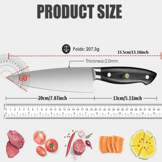 Set 2 Pezzi Coltelli Acciaio Legno Stoviglie Casa Cucina Cuoco Professionali-INTERIOR DREAM DESIGN