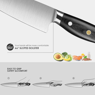 Set 2 Pezzi Coltelli Acciaio Legno Stoviglie Casa Cucina Cuoco Professionali-INTERIOR DREAM DESIGN