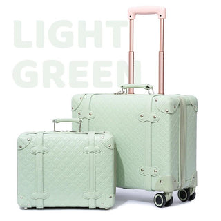 Set 2 Pezzi Valigie Trolley Ruote Forma Rettangolare Diversi Colori Rotazione 360° - INTERIOR DREAM DESIGN