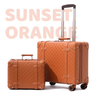 Set 2 Pezzi Valigie Trolley Ruote Forma Rettangolare Diversi Colori Rotazione 360° - INTERIOR DREAM DESIGN