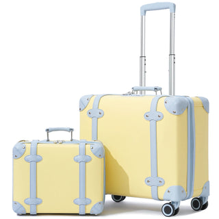 Set 2 Pezzi Valigie Trolley Ruote Forma Rettangolare Diversi Colori Rotazione 360° - INTERIOR DREAM DESIGN