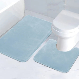 Set 2 Tappetini Bagno Diverse Dimensioni Colori Morbido Memory Foam PVC Microfibra Accessori Casa-INTERIOR DREAM DESIGN