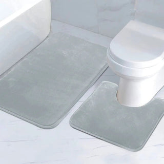 Set 2 Tappetini Bagno Diverse Dimensioni Colori Morbido Memory Foam PVC Microfibra Accessori Casa-INTERIOR DREAM DESIGN