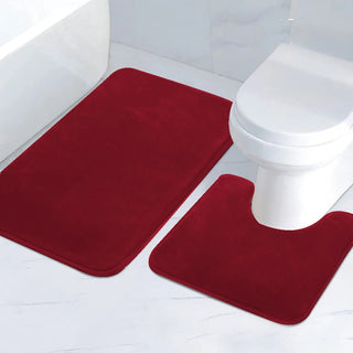 Set 2 Tappetini Bagno Diverse Dimensioni Colori Morbido Memory Foam PVC Microfibra Accessori Casa-INTERIOR DREAM DESIGN