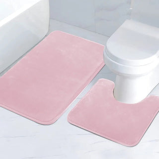 Set 2 Tappetini Bagno Diverse Dimensioni Colori Morbido Memory Foam PVC Microfibra Accessori Casa-INTERIOR DREAM DESIGN