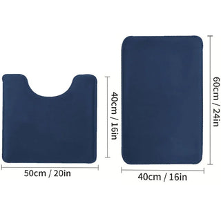 Set 2 Tappetini Bagno Diverse Dimensioni Colori Morbido Memory Foam PVC Microfibra Accessori Casa-INTERIOR DREAM DESIGN