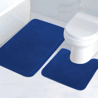 Set 2 Tappetini Bagno Diverse Dimensioni Colori Morbido Memory Foam PVC Microfibra Accessori Casa-INTERIOR DREAM DESIGN