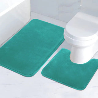 Set 2 Tappetini Bagno Diverse Dimensioni Colori Morbido Memory Foam PVC Microfibra Accessori Casa-INTERIOR DREAM DESIGN