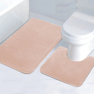 Set 2 Tappetini Bagno Diverse Dimensioni Colori Morbido Memory Foam PVC Microfibra Accessori Casa-INTERIOR DREAM DESIGN