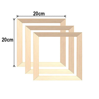 Set 3 Cornici Legno Chiaro 100% Naturale Diverse Dimensioni Accessori Arredamento Casa Interni Decorazione - INTERIOR DREAM DESIGN