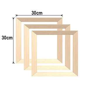 Set 3 Cornici Legno Chiaro 100% Naturale Diverse Dimensioni Accessori Arredamento Casa Interni Decorazione - INTERIOR DREAM DESIGN