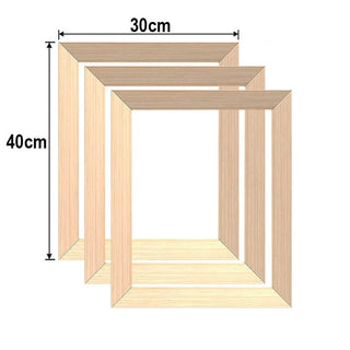 Set 3 Cornici Legno Chiaro 100% Naturale Diverse Dimensioni Accessori Arredamento Casa Interni Decorazione - INTERIOR DREAM DESIGN