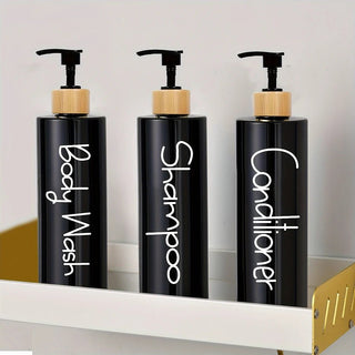 Set 3 Dispenser Riutilizzabile Bagno Doccia Gel Shampoo Accessori Arredamento Casa - INTERIOR DREAM DESIGN