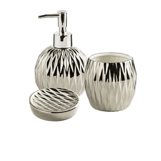 Set 3 Pezzi Sapone Bagno Materiale Ceramica Diverse Colorazioni Arredo Bagno Elegante-INTERIOR DREAM DESIGN