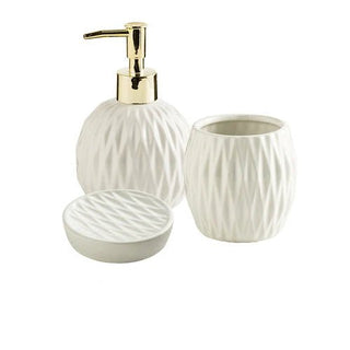 Set 3 Pezzi Sapone Bagno Materiale Ceramica Diverse Colorazioni Arredo Bagno Elegante-INTERIOR DREAM DESIGN