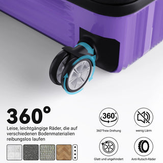 Set 3 Valigie Sfumatura Viola Diverse Dimensioni Ruote Rotazione 360° - INTERIOR DREAM DESIGN