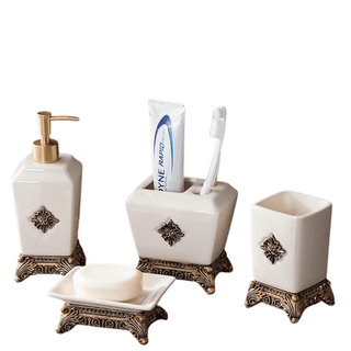 Set 4 Pezzi Sapone Bagno Design Vintage Elegante Arredo Bagno Organizer Bagno-INTERIOR DREAM DESIGN