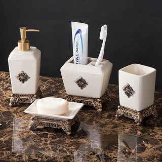 Set 4 Pezzi Sapone Bagno Design Vintage Elegante Arredo Bagno Organizer Bagno-INTERIOR DREAM DESIGN