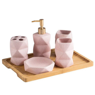 Set 6 Pezzi Sapone Bagno Diverse Colorazioni Materiale Ceramica Decorazione Bagno-INTERIOR DREAM DESIGN