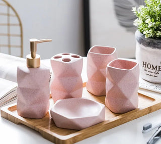 Set 6 Pezzi Sapone Bagno Diverse Colorazioni Materiale Ceramica Decorazione Bagno-INTERIOR DREAM DESIGN