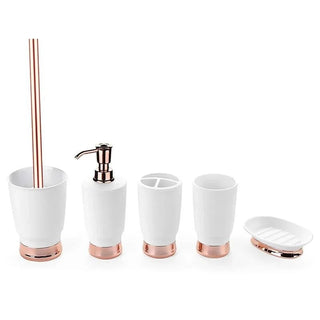 Set Accessori Bagno Diversi Colori Resina Resistenti Dispenser Scopino Eleganti Decorativi Accessori Utili Bagno-INTERIOR DREAM DESIGN