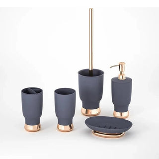 Set Accessori Bagno Diversi Colori Resina Resistenti Dispenser Scopino Eleganti Decorativi Accessori Utili Bagno-INTERIOR DREAM DESIGN