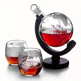 Set Bicchieri Trasparente Design Mappamondo Creativo Elegante Whisky Accessori Cucina - INTERIOR DREAM DESIGN