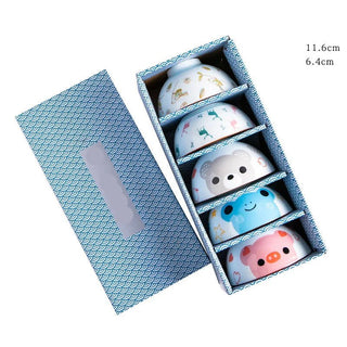 Set Ciotole Colorate Ceramica Fantasiose Divertenti Cucina Pranzo Carine Portatili-INTERIOR DREAM DESIGN