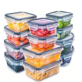 Set Contenitori Alimenti 12 Pezzi Plastica Cucina Cibo Portatile Resistente Capiente-INTERIOR DREAM DESIGN