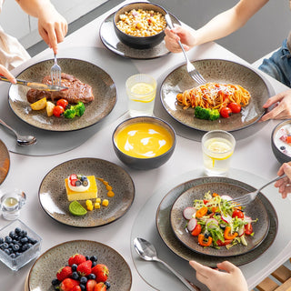 Set Piatti Materiale Ceramica Decorazione Tavolo Design Moderno Arredo Alimenti Design-INTERIOR DREAM DESIGN