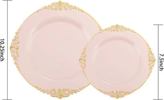 Set Piatti Rosa Diverse Dimensioni 50 Pezzi Piccoli Grandi Cucina Pranzo Eleganti-INTERIOR DREAM DESIGN