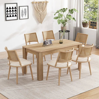 Set Sedie 2/6 Pezzi Cucina Sala Pranzo Rattan Legno Pelle Vimini Accessori Arredamento Casa - INTERIOR DREAM DESIGN