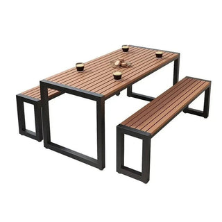 Set Sedie Tavoli Panche Giardino Ferro Metallo Legno Resistente Comodo Arredamento Esterni Decorazione Casa - INTERIOR DREAM DESIGN