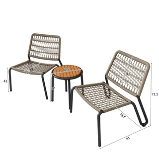 Set Sedie Tavolino Esterno Decorazione Casa Legno Decorative Giardino Resistenti Utili-INTERIOR DREAM DESIGN