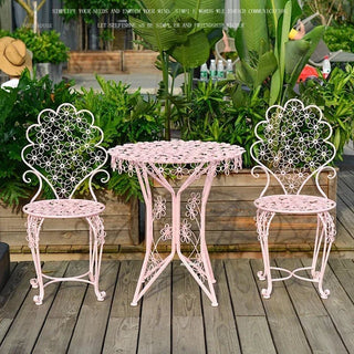 Set Tavolo Sedie Fantasia Fiori Giardino Esterno Elegante Fiabesco Comodo Resistente - INTERIOR DREAM DESIGN