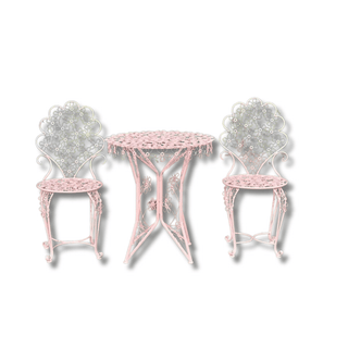 Set Tavolo Sedie Fantasia Fiori Giardino Esterno Elegante Fiabesco Comodo Resistente - INTERIOR DREAM DESIGN