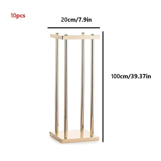 Set Vasi 10 Pezzi Metallo Fiori Cerimonie Decorazioni Casa Fantasiose Eleganti Fini-INTERIOR DREAM DESIGN