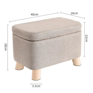 Sgabello Contenitore Diversi Colori Accesi Imbottitura Legno Tessuto Salotto Arredamento Poggiapiedi-INTERIOR DREAM DESIGN