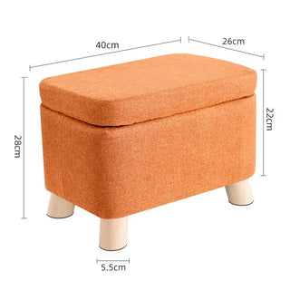 Sgabello Contenitore Diversi Colori Accesi Imbottitura Legno Tessuto Salotto Arredamento Poggiapiedi-INTERIOR DREAM DESIGN