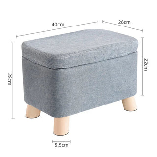 Sgabello Contenitore Diversi Colori Accesi Imbottitura Legno Tessuto Salotto Arredamento Poggiapiedi-INTERIOR DREAM DESIGN