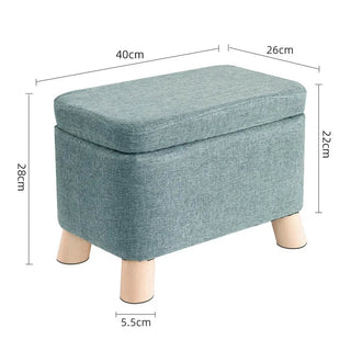 Sgabello Contenitore Diversi Colori Accesi Imbottitura Legno Tessuto Salotto Arredamento Poggiapiedi-INTERIOR DREAM DESIGN