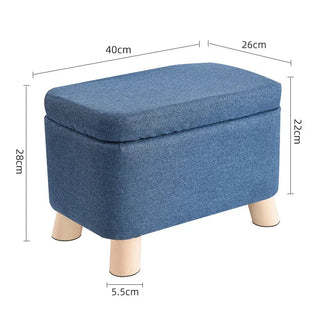 Sgabello Contenitore Diversi Colori Accesi Imbottitura Legno Tessuto Salotto Arredamento Poggiapiedi-INTERIOR DREAM DESIGN
