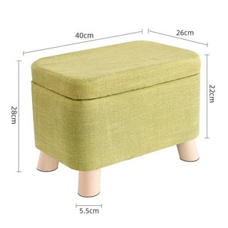 Sgabello Contenitore Diversi Colori Accesi Imbottitura Legno Tessuto Salotto Arredamento Poggiapiedi-INTERIOR DREAM DESIGN