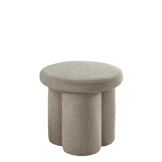 Sgabello Forma Circolare Design Elegante Decorazione Salotto Colore Neutro Decorazione Casa-INTERIOR DREAM DESIGN